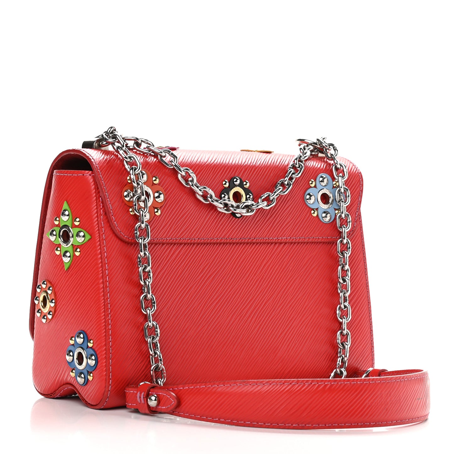 Epi Mechanical Flowers Twist Shoulder Bag MM Coquelicot