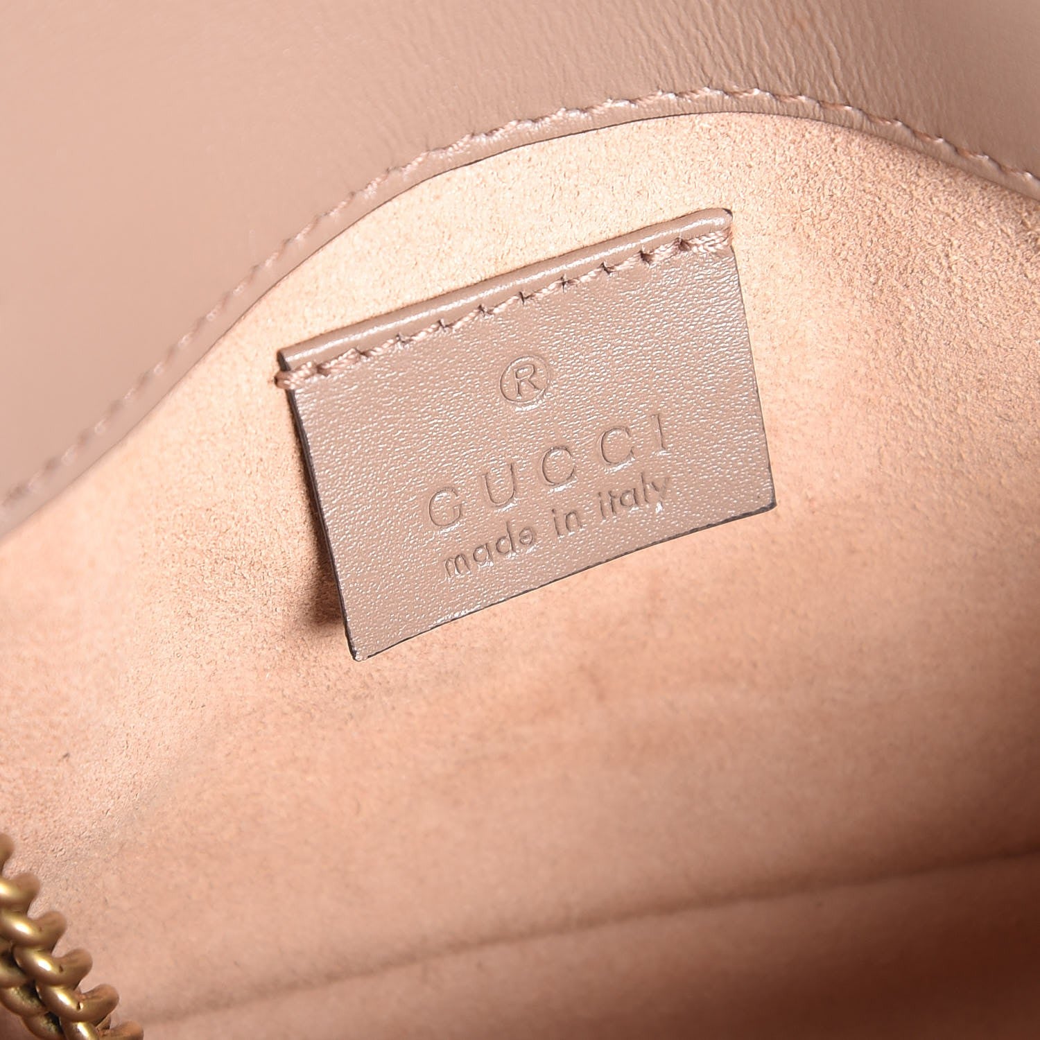 Gucci Calfskin Matelasse Super Mini GG Marmont Shoulder Bag Porcelain Rose 6 of 7
