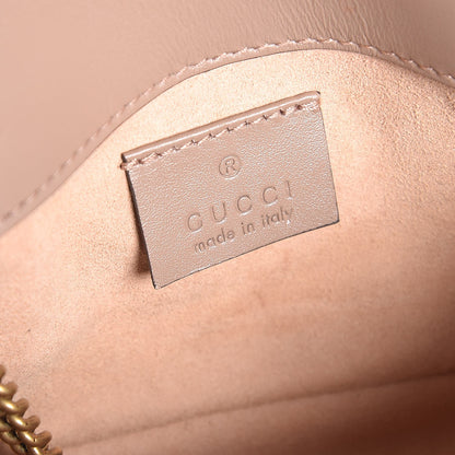 Gucci Calfskin Matelasse Super Mini GG Marmont Shoulder Bag Porcelain Rose 6 of 7