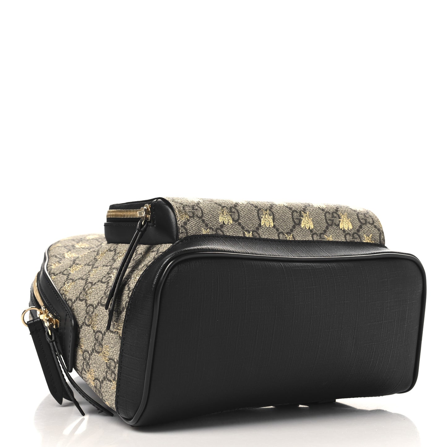 GG Supreme Monogram Bees Print Small Day Backpack Beige Oro Black