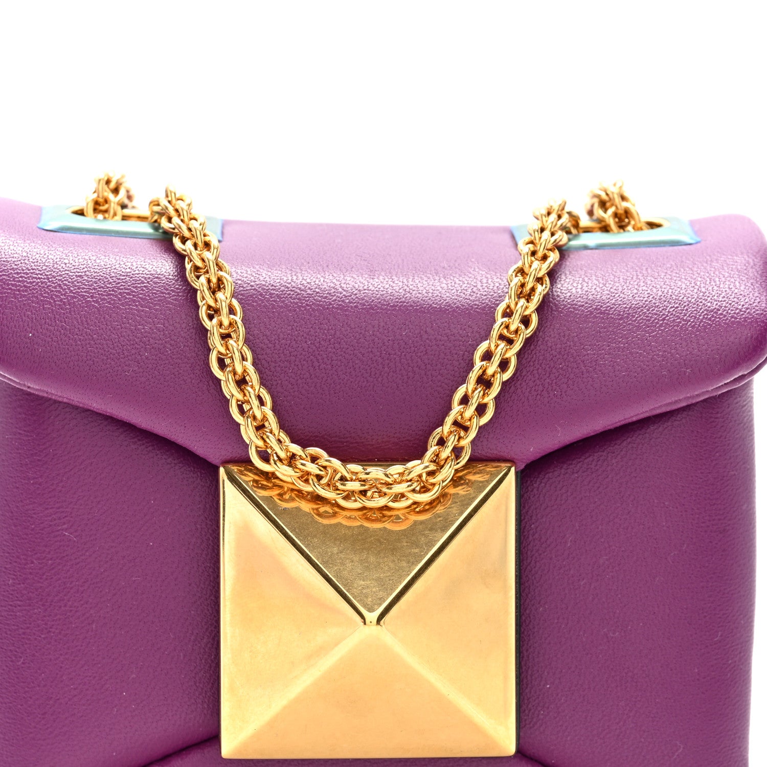Valentino Garavani Nappa Micro One Stud Chain Bag Prune 7 of 9