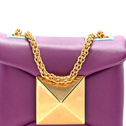 Valentino Garavani Nappa Micro One Stud Chain Bag Prune 7 of 9