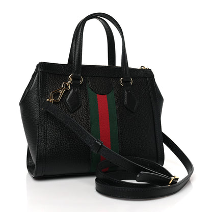 Gucci Textured Calfskin Web Small Ophidia Tote Bag Black 2 of 9