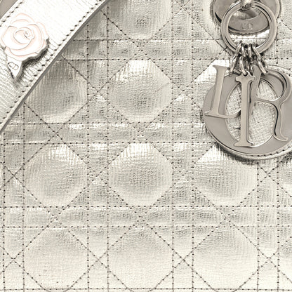 Christian Dior Metallic Grained Calfskin Cannage Small Lucky Badges My Lady Dior Silver 9 of 18
