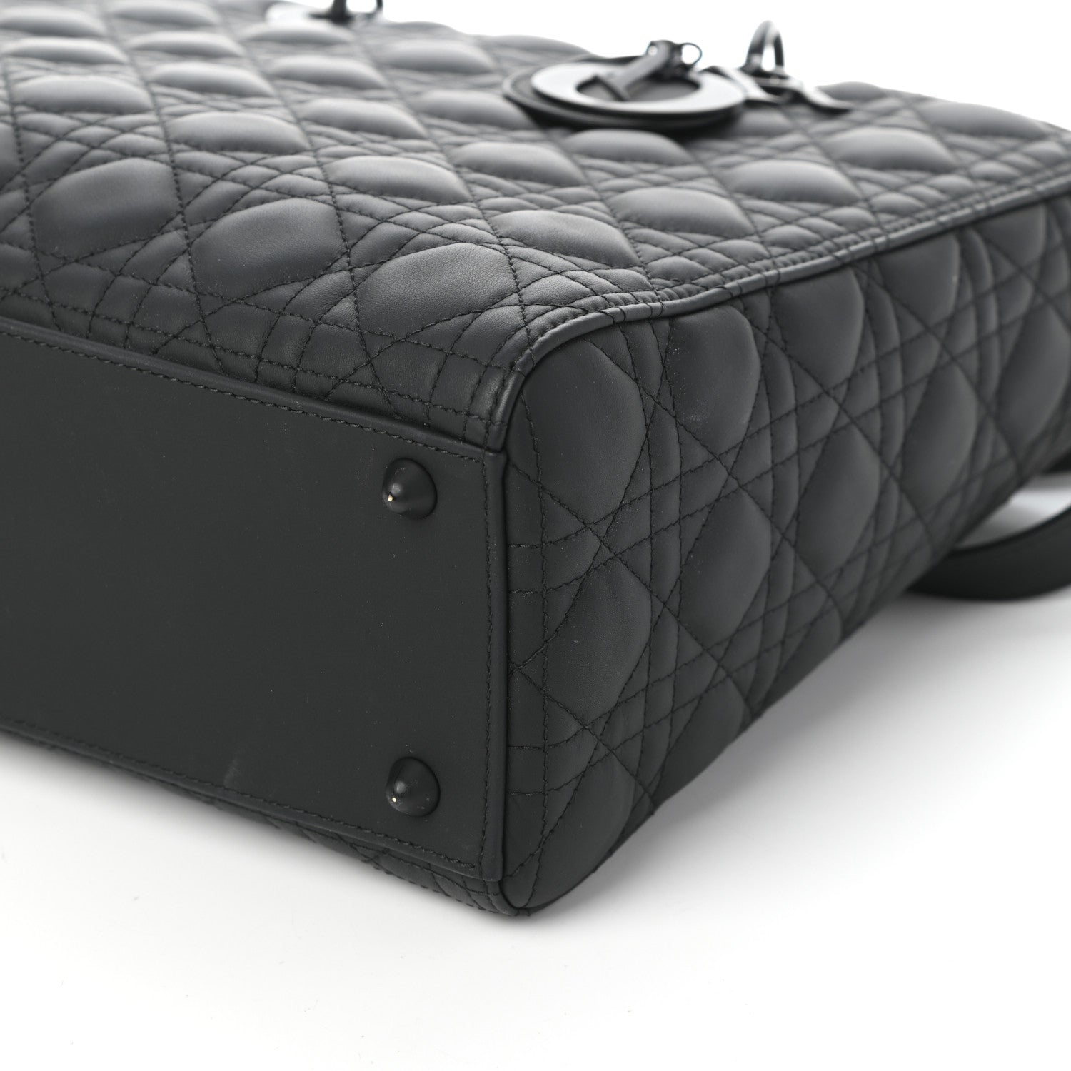 Christian Dior Ultra Matte Calfskin Cannage Large Lady Dior Black 9 of 9
