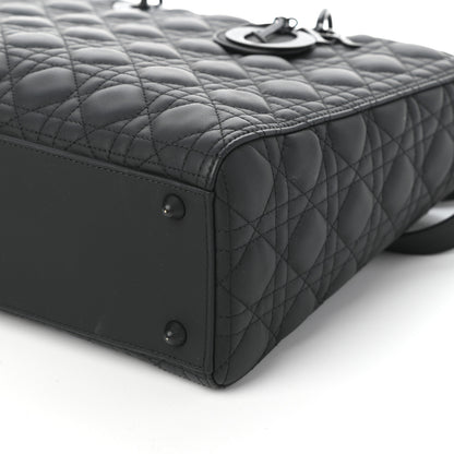 Christian Dior Ultra Matte Calfskin Cannage Large Lady Dior Black 9 of 9