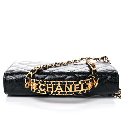 Chanel Shiny Caviar Quilted Pick Me Up Wallet On Chain WOC Black 13 of 14