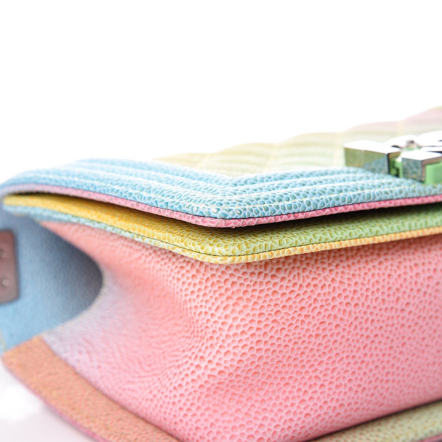 Caviar Quilted Small Cuba Rainbow Boy Flap Multicolor