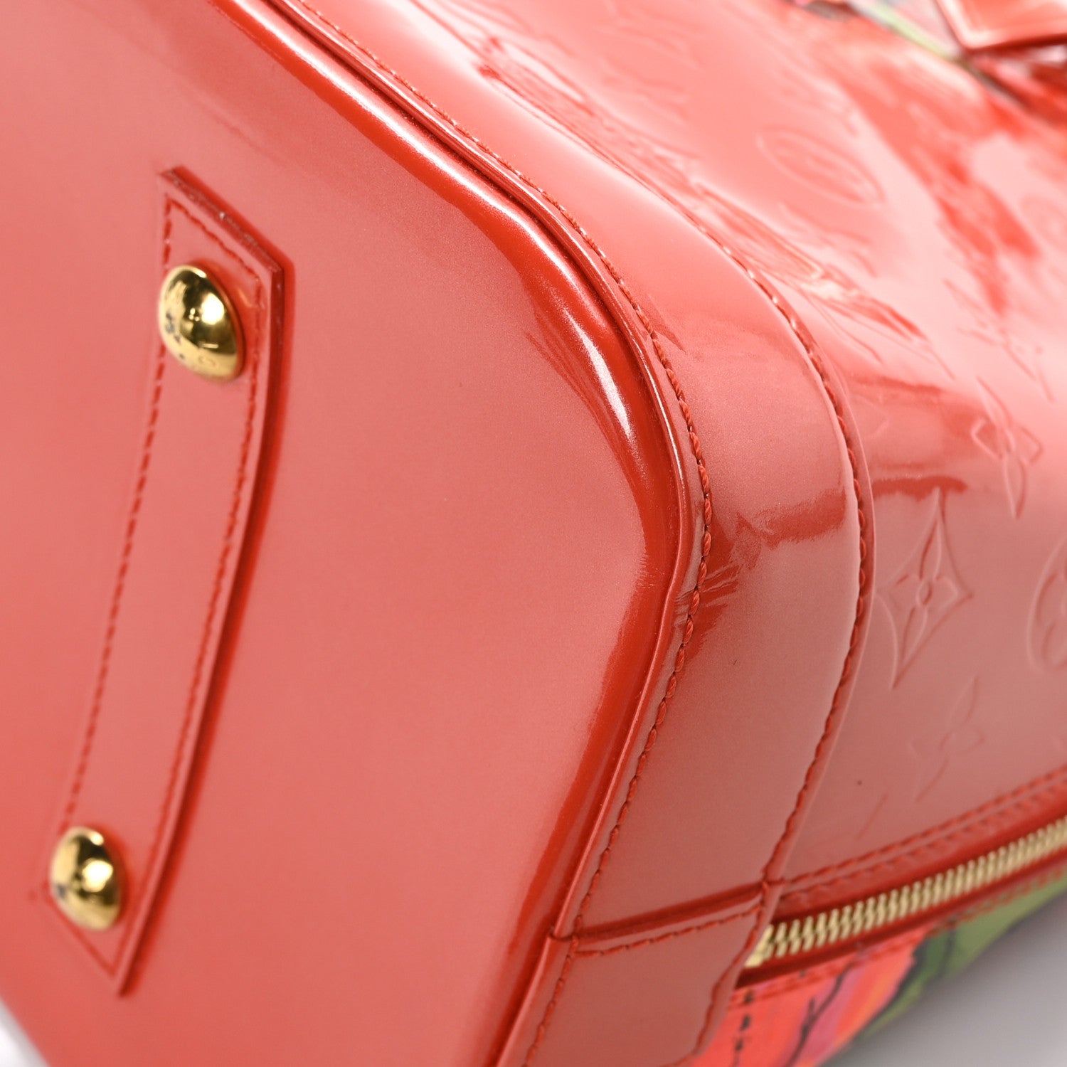 Louis Vuitton Vernis Roses Alma MM Orange Sunset 8 of 10