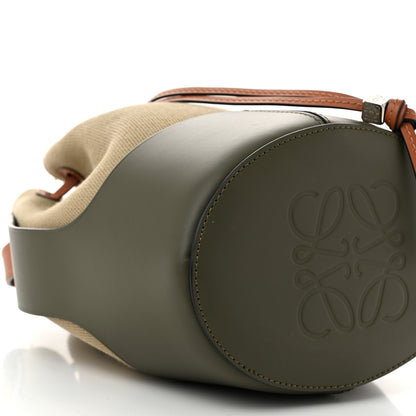 Loewe Canvas Calfskin Balloon Bucket Bag Khaki Tan 8 of 12