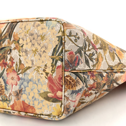Gucci GG Supreme Monogram Water Flora Web Large Ophidia Tote Beige White Multicolor 11 of 12