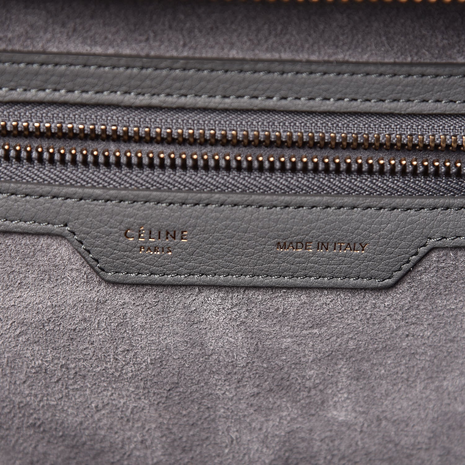 Celine Drummed Calfskin Mini Luggage Kohl 6 of 9