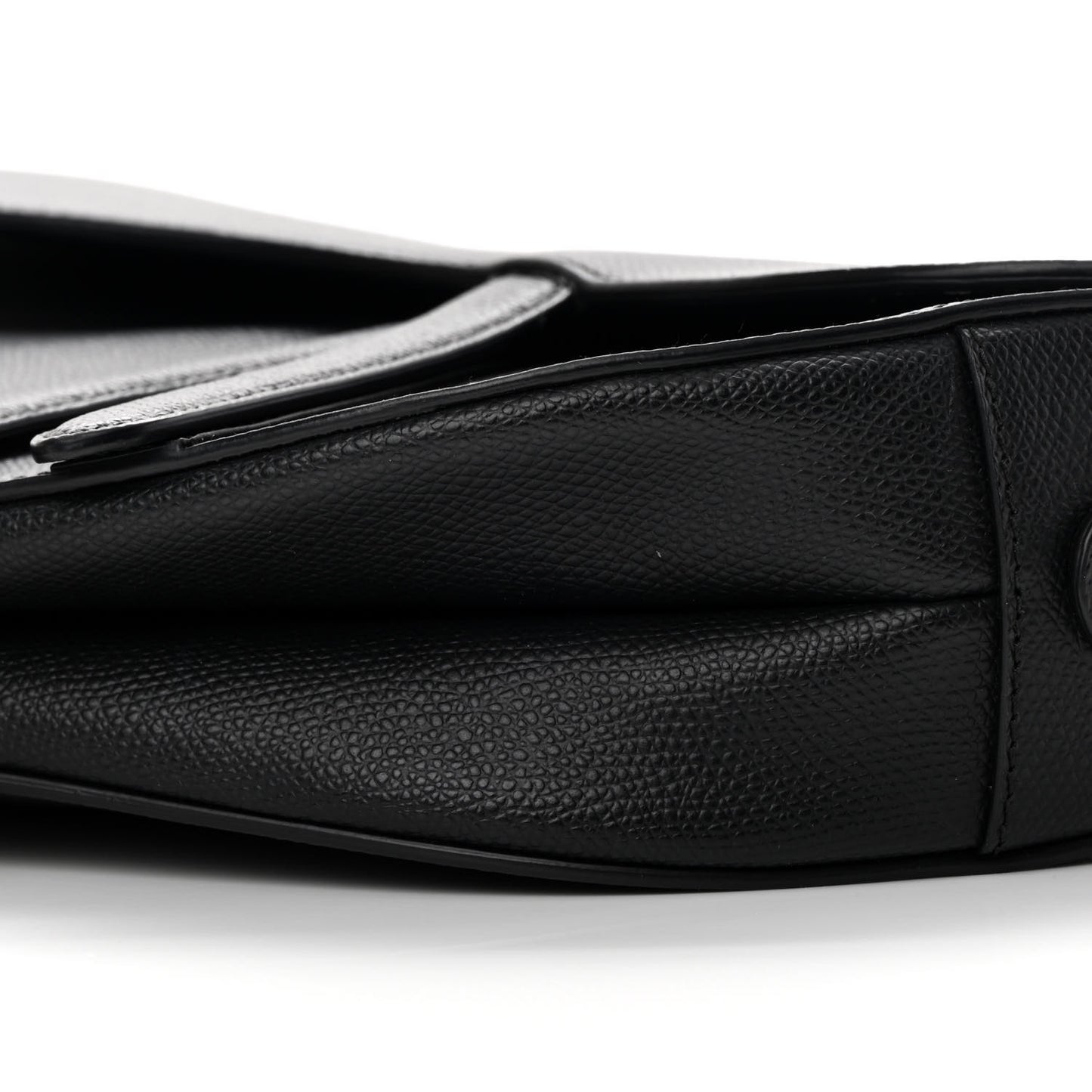 Grained Calfskin Saddle Bag Black