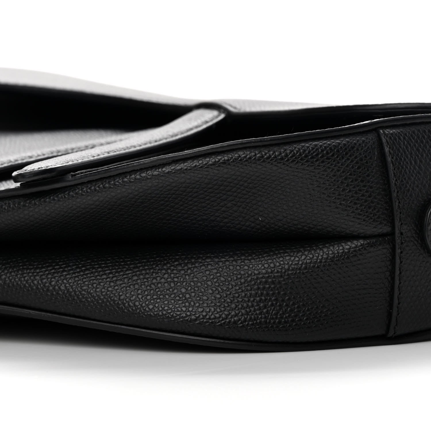 Christian Dior Grained Calfskin Saddle Bag Black 10 of 13
