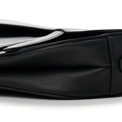 Christian Dior Grained Calfskin Saddle Bag Black 10 of 13
