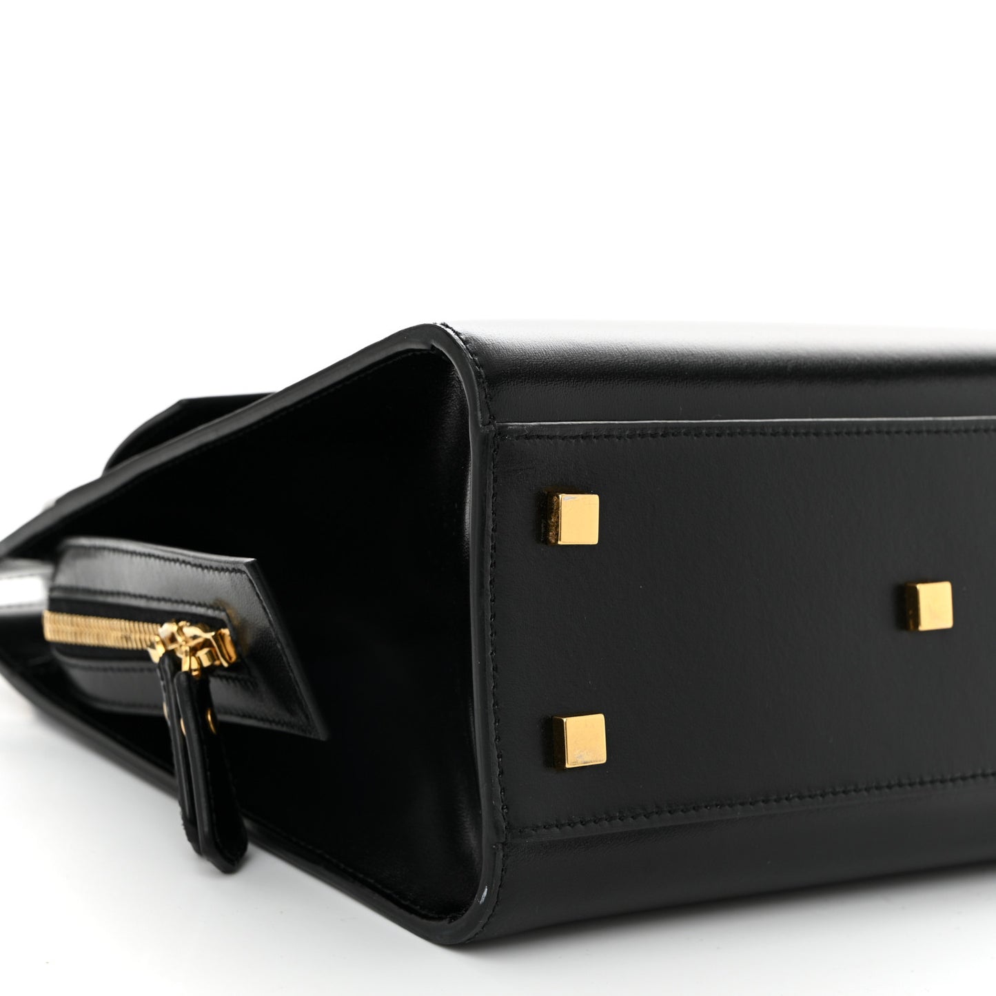 Shiny Calfskin Small Uptown Tote Black