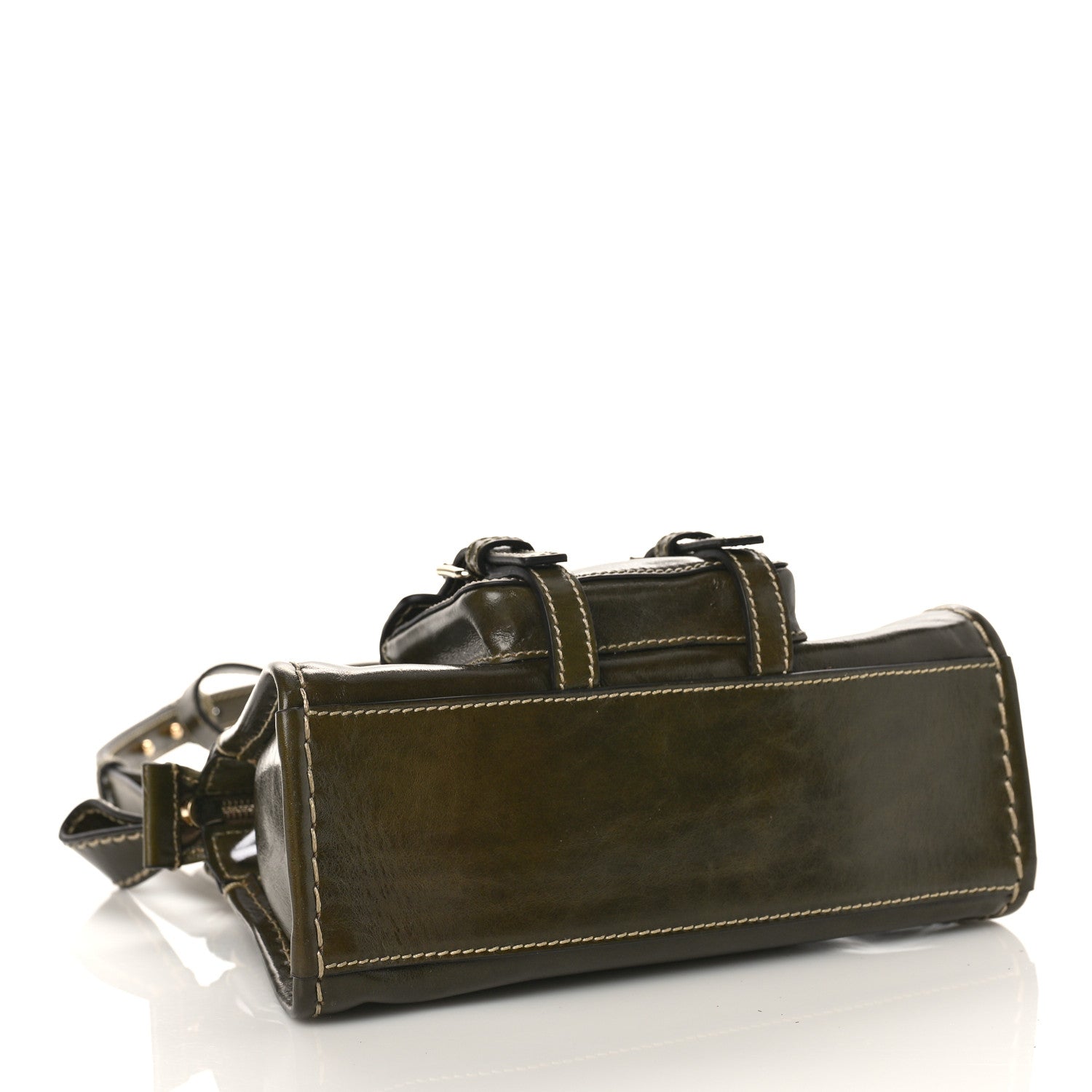 Chloe Shiny Tanned Calfskin Mini Edith Bag Deep Khaki 4 of 8