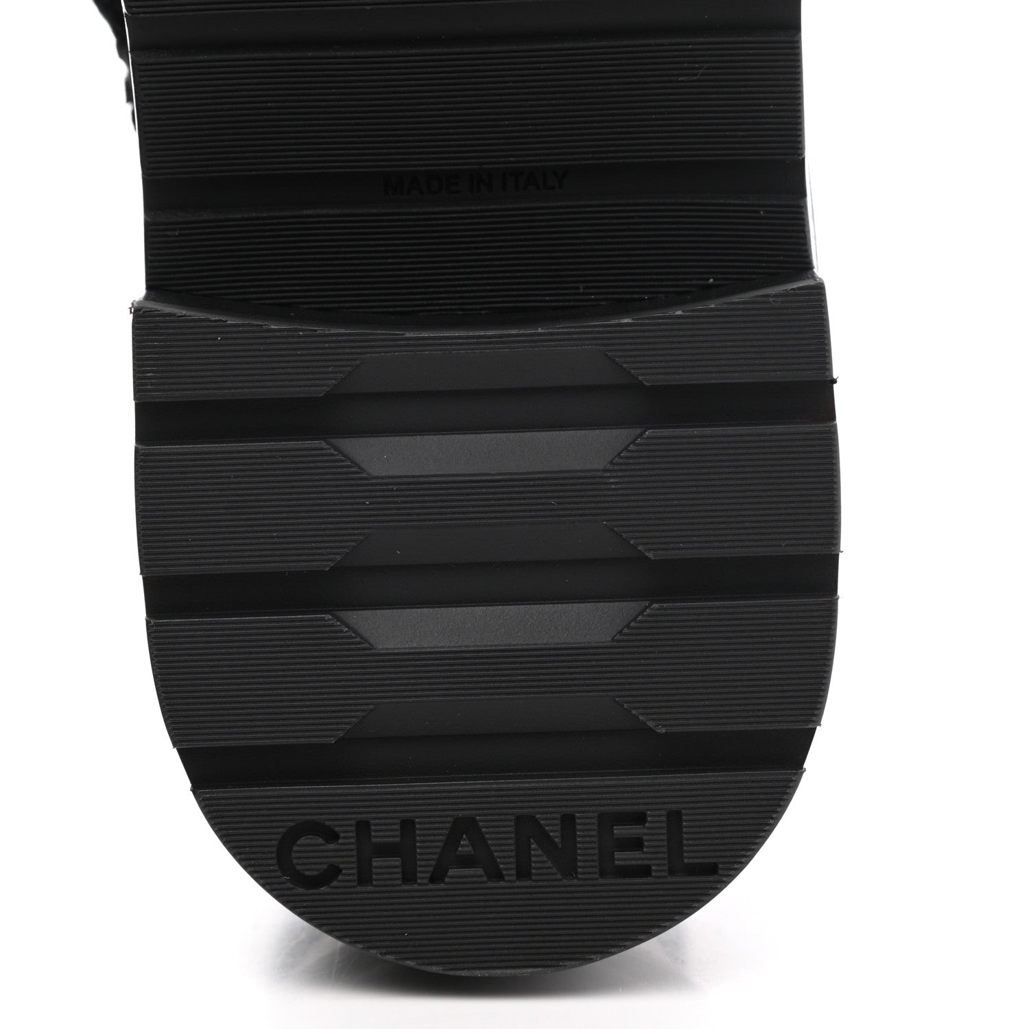 Chanel Tweed Lambskin Quilted Lace Up Combat Boots 39.5 Black 6 of 9