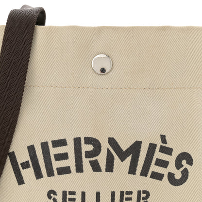 Hermes Natural Barenia Toile Sac De Pansage Grooming Bag 8 of 11