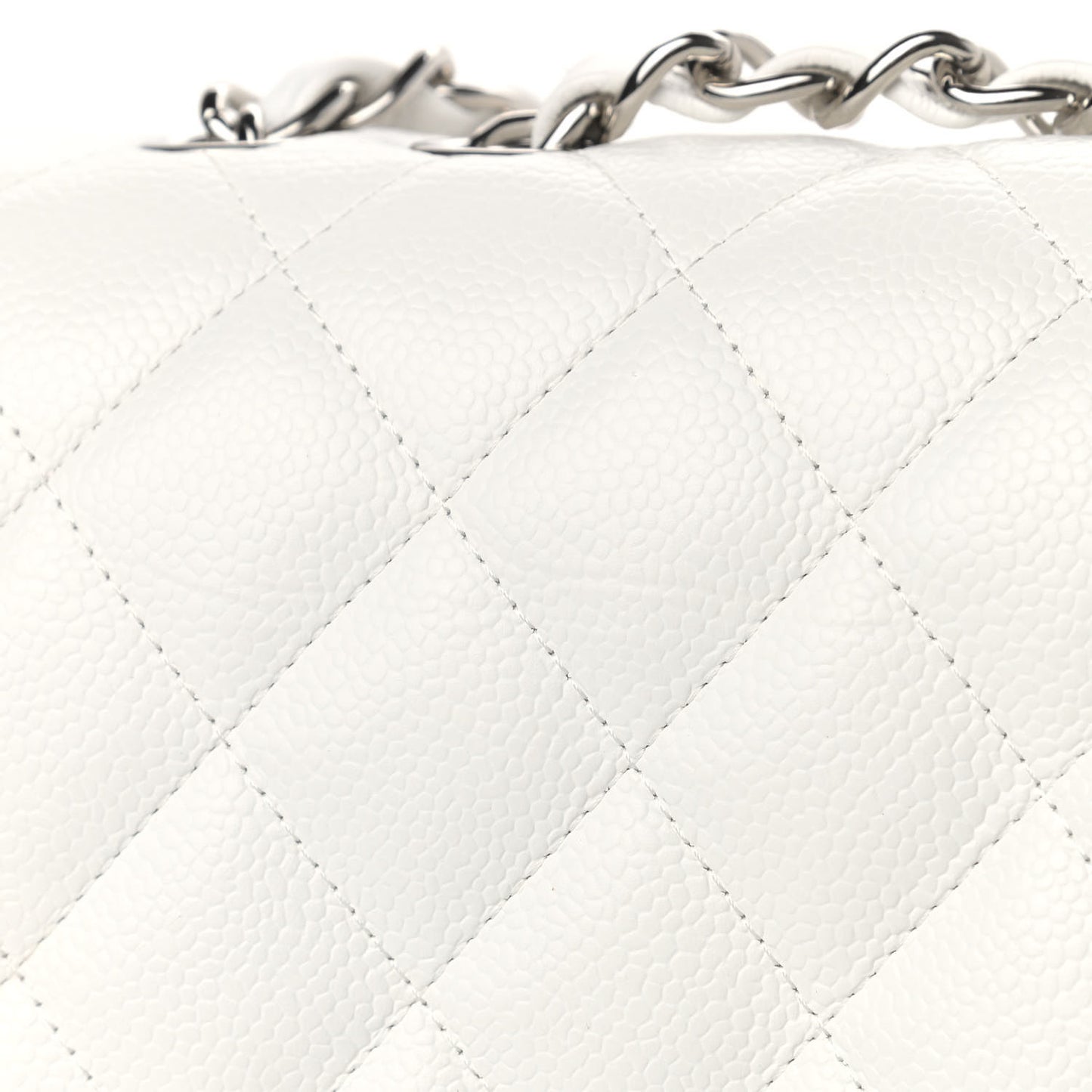 Caviar Quilted Jumbo Single Flap White
