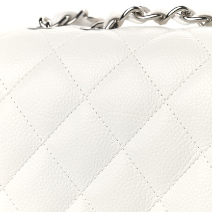 Chanel Caviar Quilted Jumbo Single Flap White 14 of 16