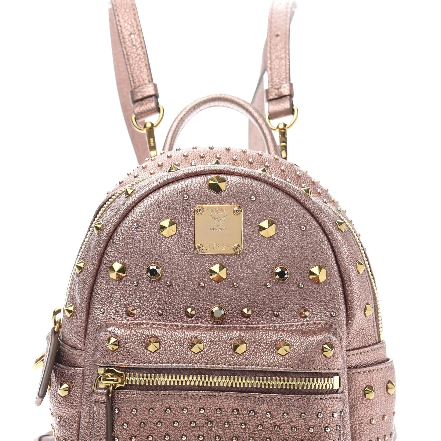 Metallic Calfskin Stud X-Mini Stark Bebe Boo Backpack Pink