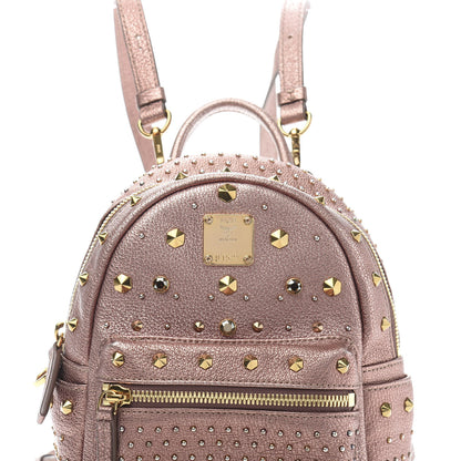 MCM Metallic Calfskin Stud X-Mini Stark Bebe Boo Backpack Pink 8 of 8