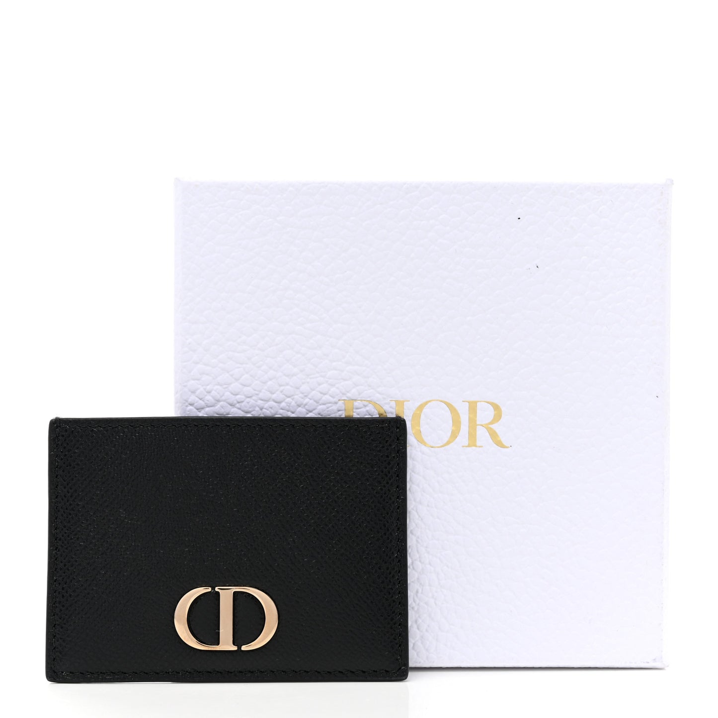 Grained Calfskin 30 Montaigne Card Holder Black