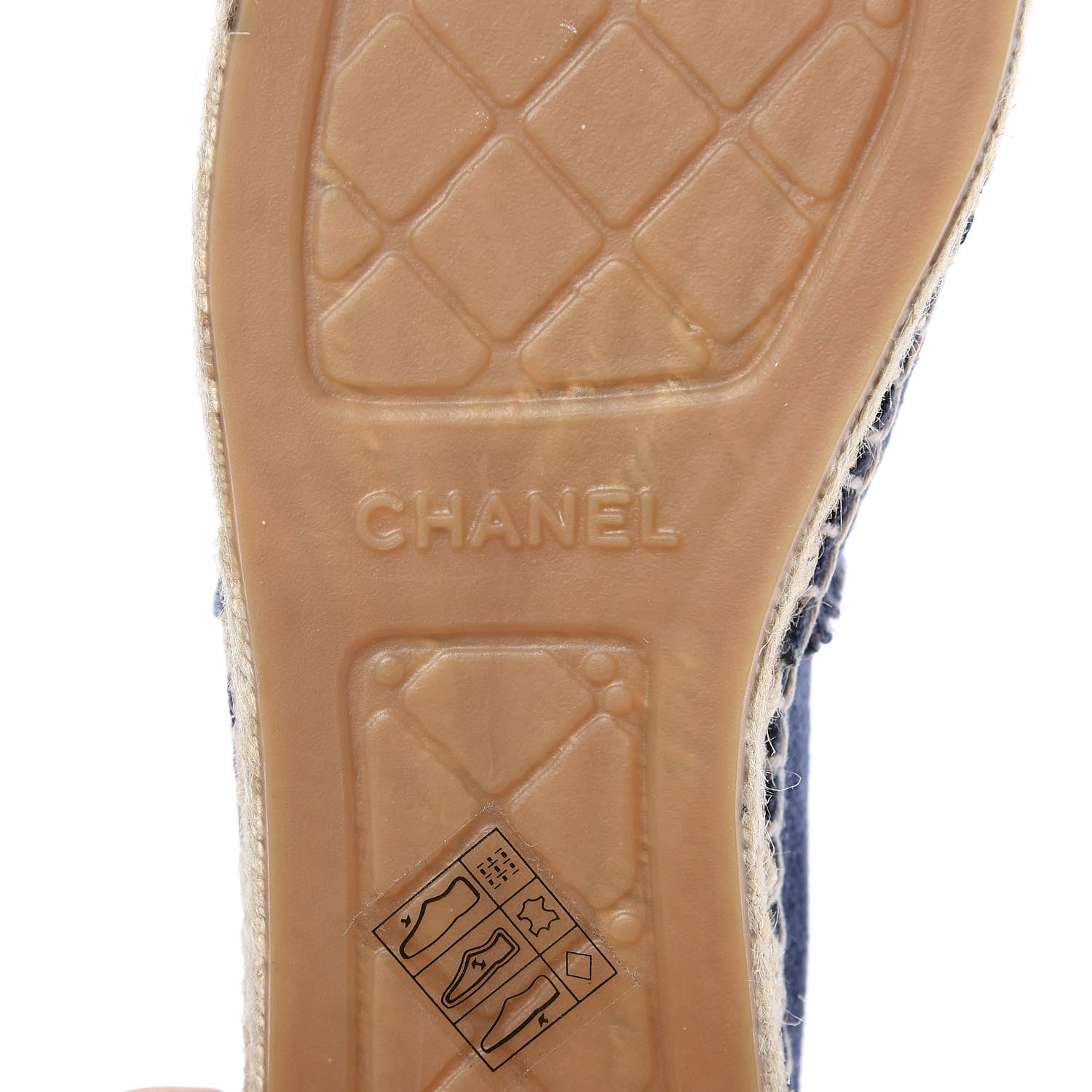Chanel Denim Toile CC Espadrilles 40 Navy Black 6 of 10