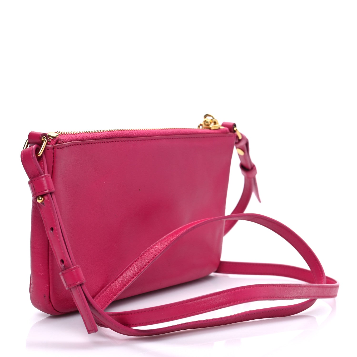 Saint Laurent Calfskin Monogram Phone Pouch Crossbody Bag Bubblegum 3 of 9