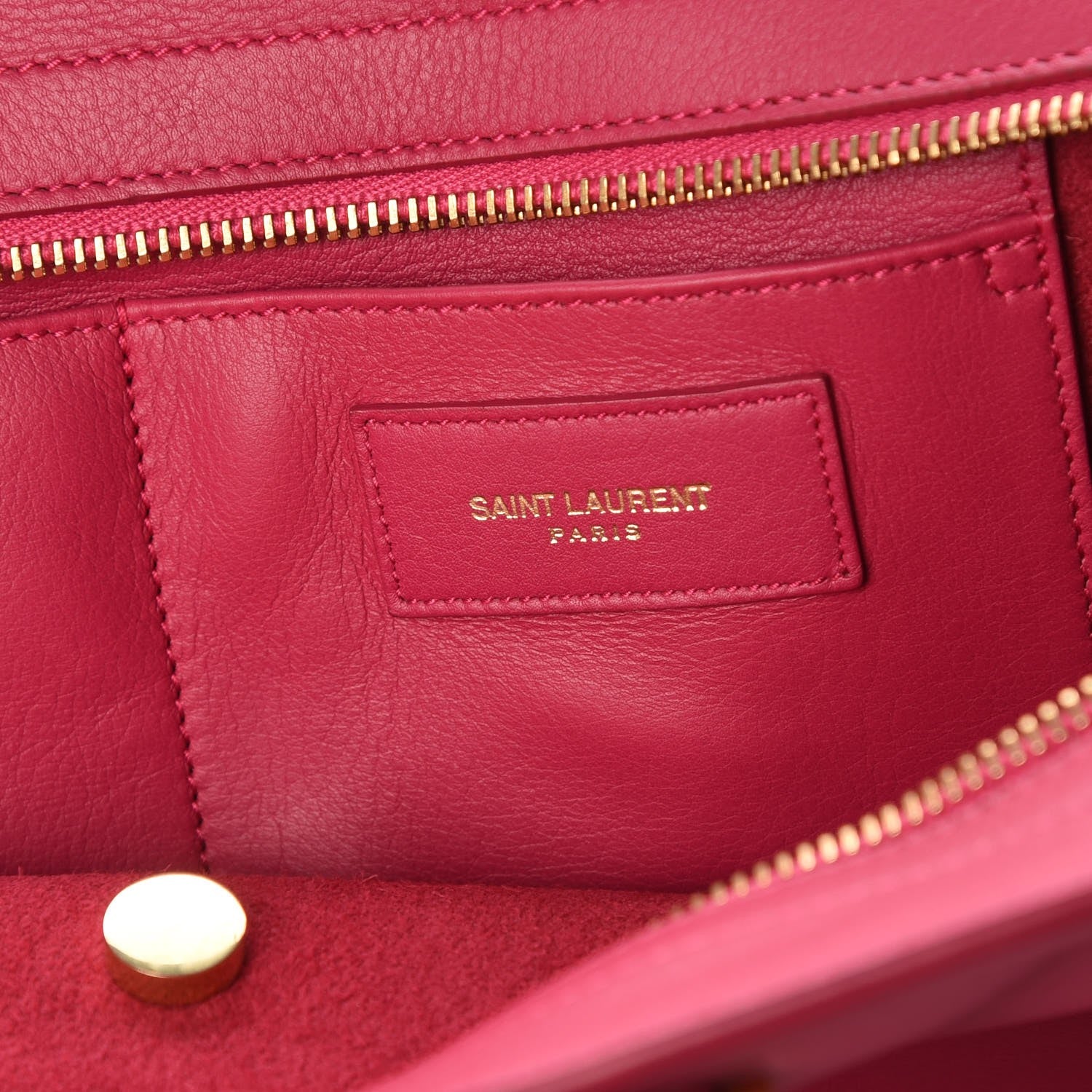Saint Laurent Calfskin Small Classic Y Cabas Fuchsia 6 of 7