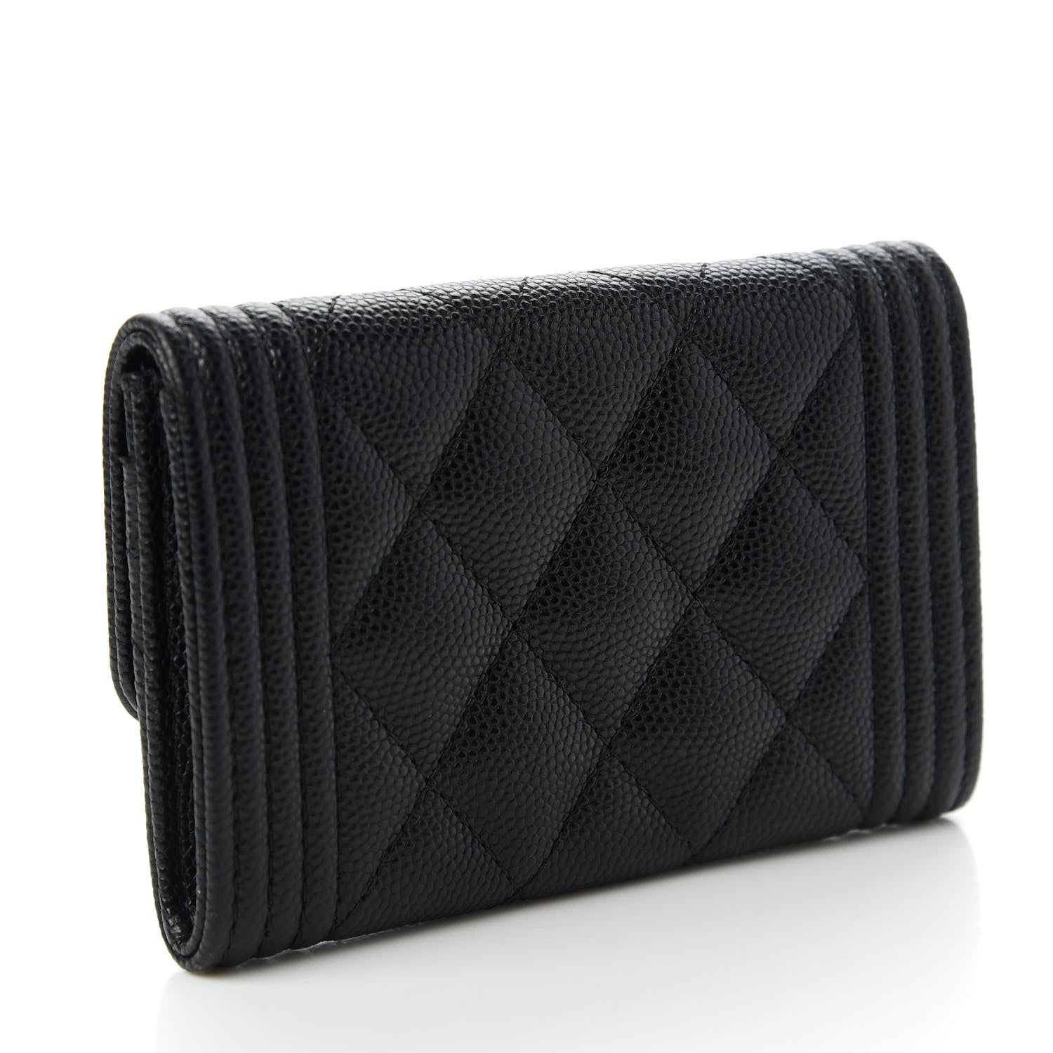 Chanel Caviar Quilted Boy Flap Card Holder Black 3 of 12