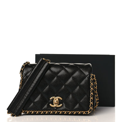 Chanel Caviar Quilted Mini Never Ending Chain Flap Black 2 of 9