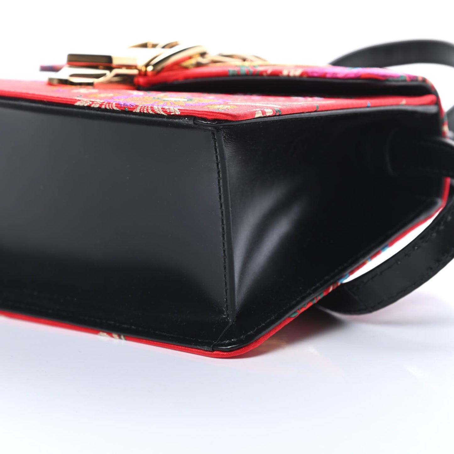 Jacquard Floral Mini Sylvie Top Handle Bag Red Multicolor Black