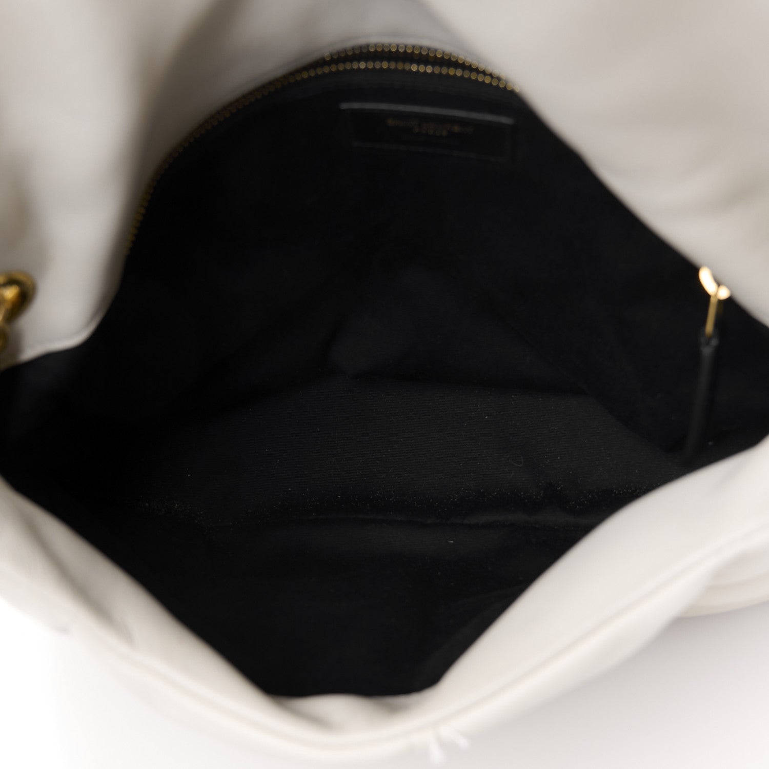 Saint Laurent Lambskin Quilted Medium Loulou Puffer Monogram Chain Satchel Crema Soft 5 of 13