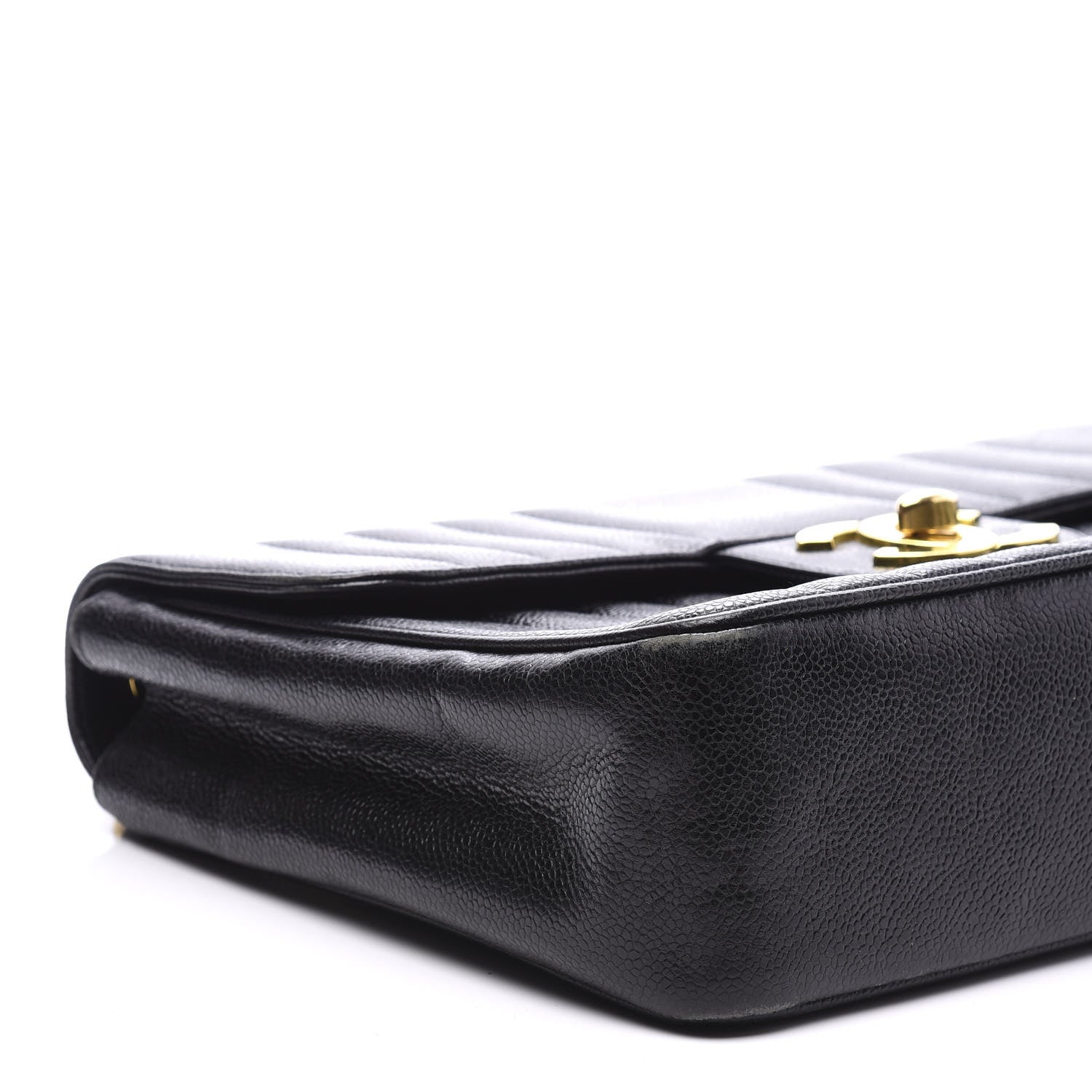 Chanel Caviar Vertical Quilted Jumbo Single Flap Black 7 of 9