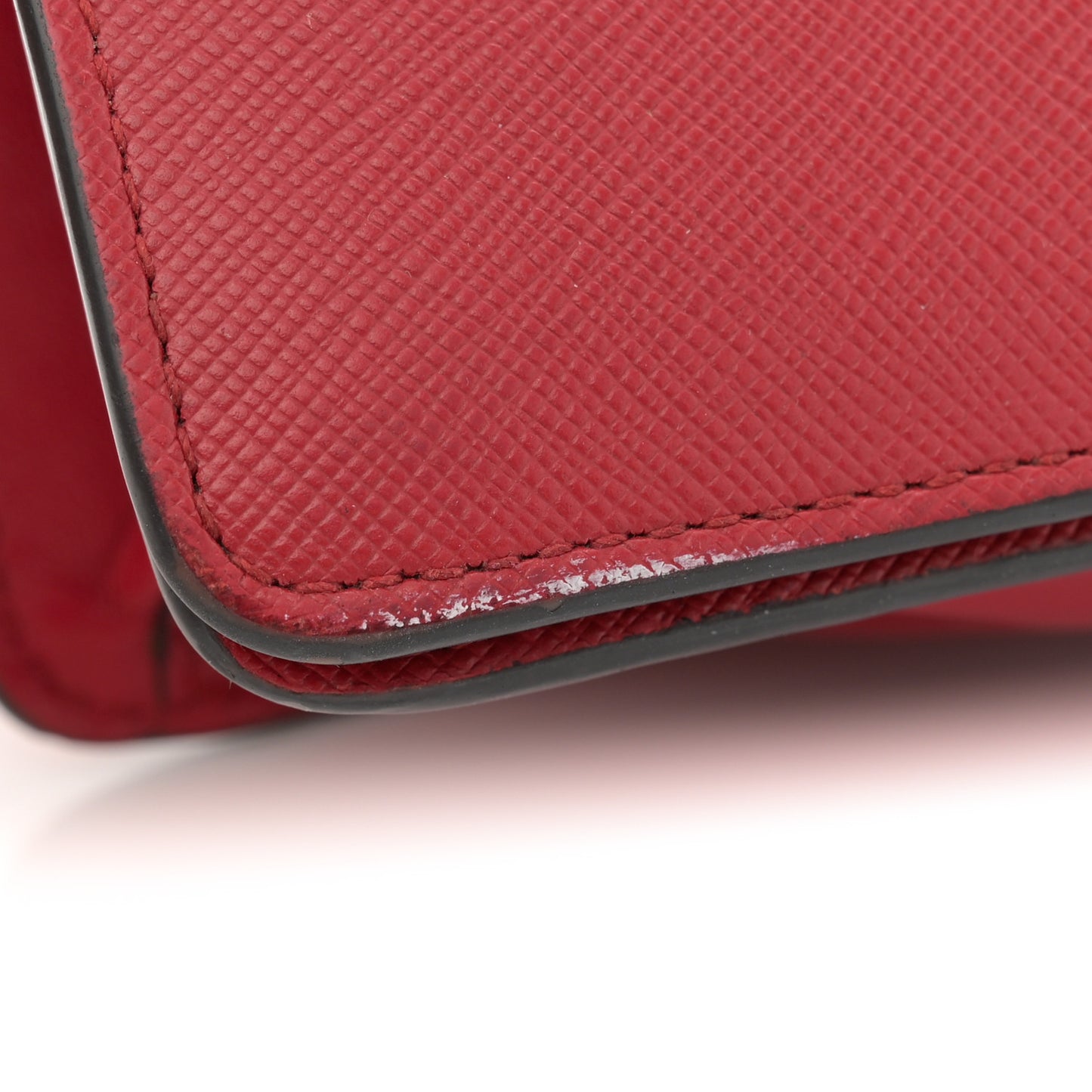 Saffiano Chain Shoulder Bag Fuoco