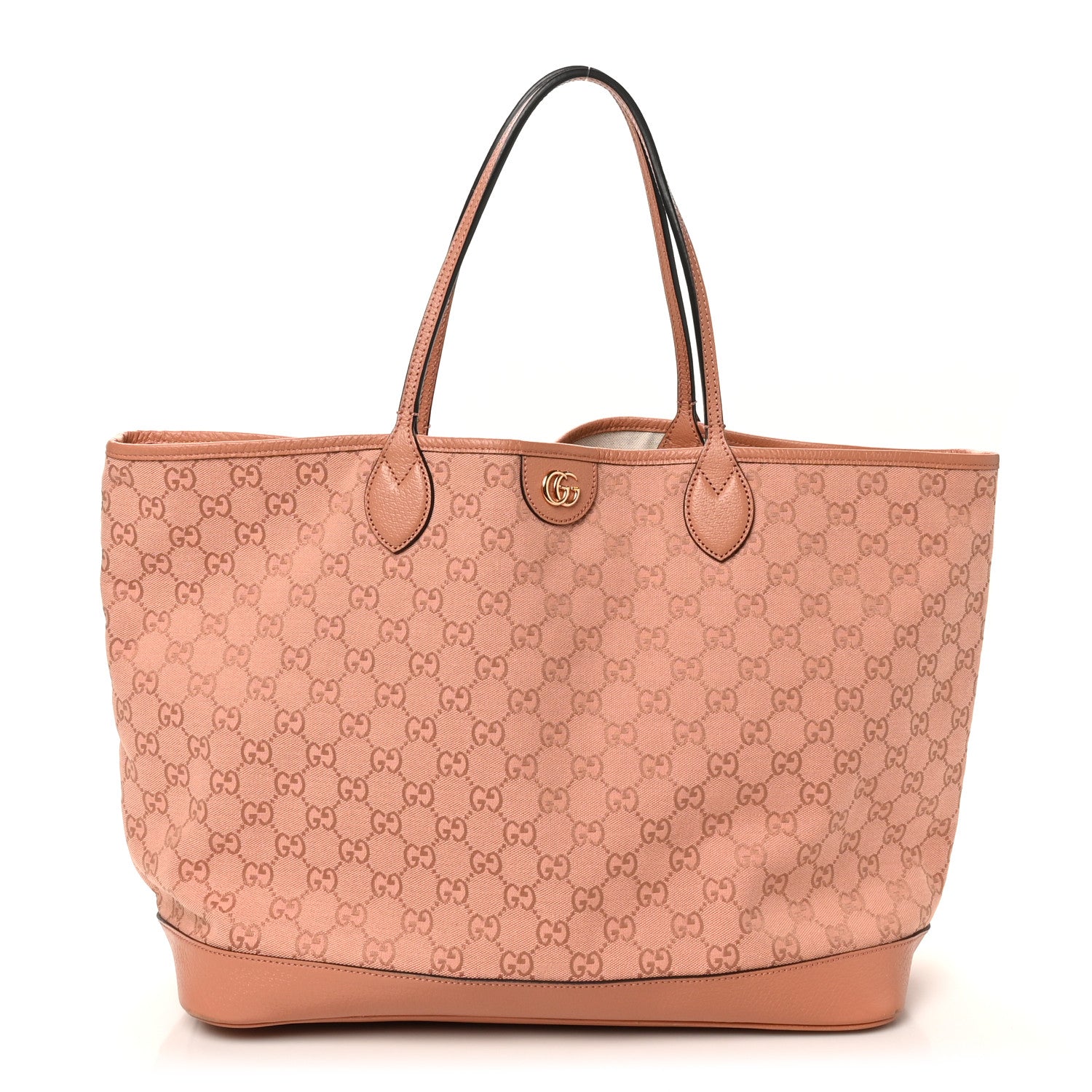 Gucci Monogram Textured Dollar Calfskin Large Ophidia Shopping Tote Cloche Rose Pink 1 of 13