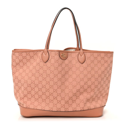 Gucci Monogram Textured Dollar Calfskin Large Ophidia Shopping Tote Cloche Rose Pink 1 of 13