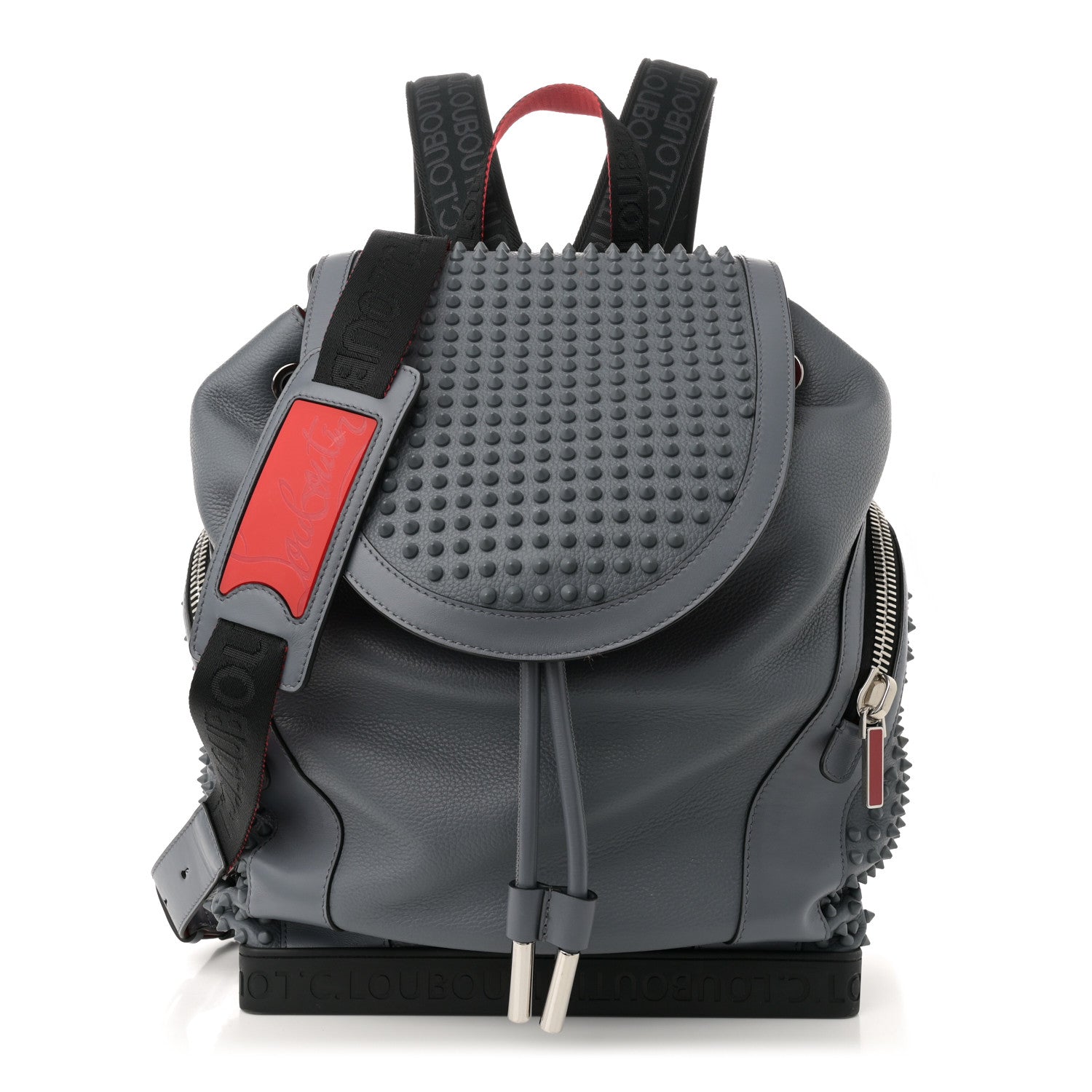 Christian Louboutin Calfskin Spiked Explorafunk Backpack Charbon 1 of 10
