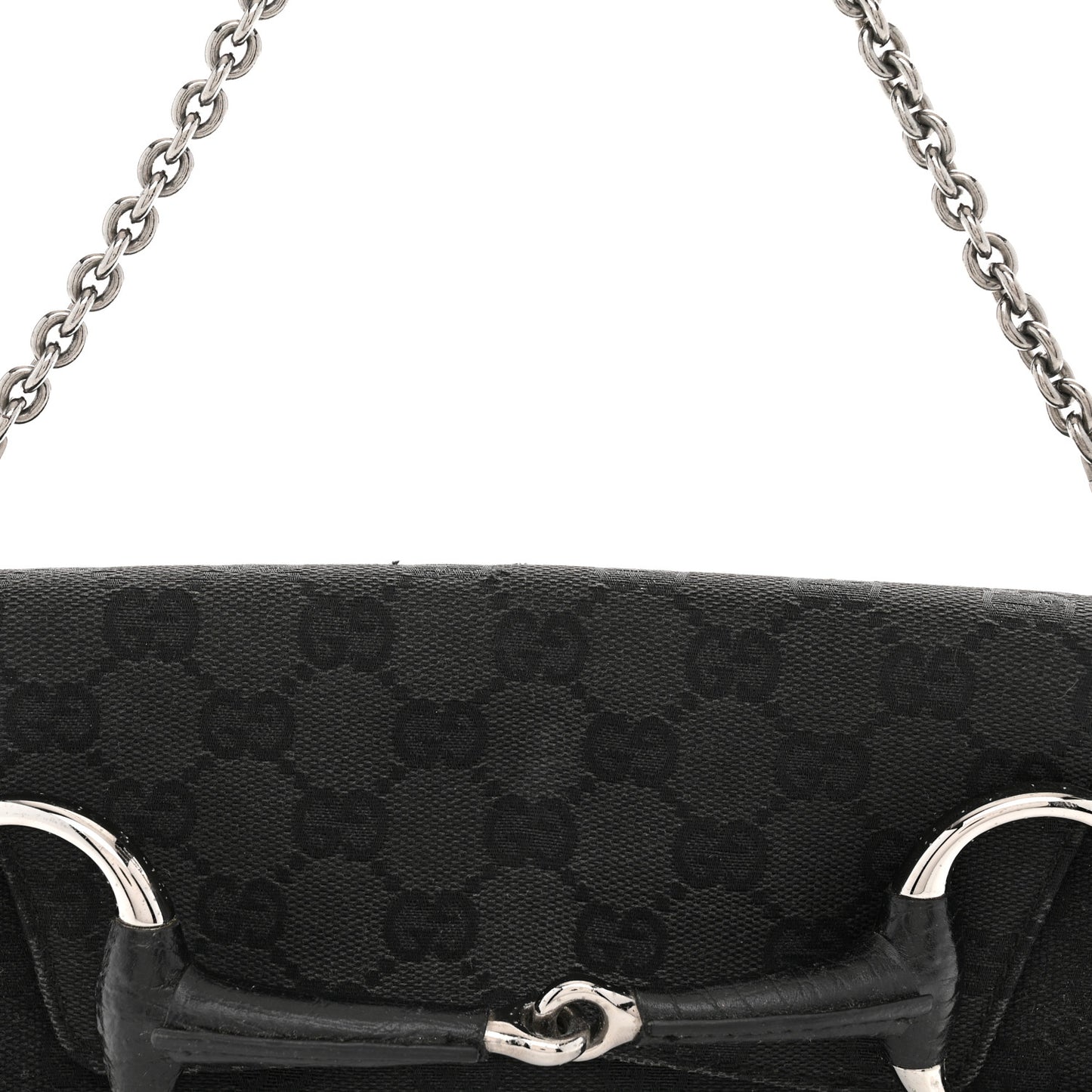 Monogram Horsebit Chain Clutch Black