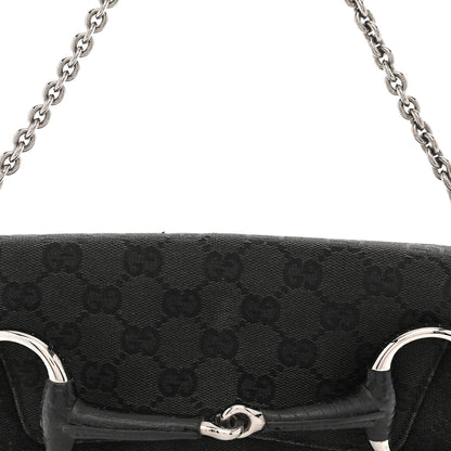 Gucci Monogram Horsebit Chain Clutch Black 8 of 13