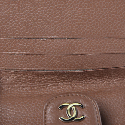 Chanel Caviar Quilted Compact Flap Wallet Dark Beige 13 of 14