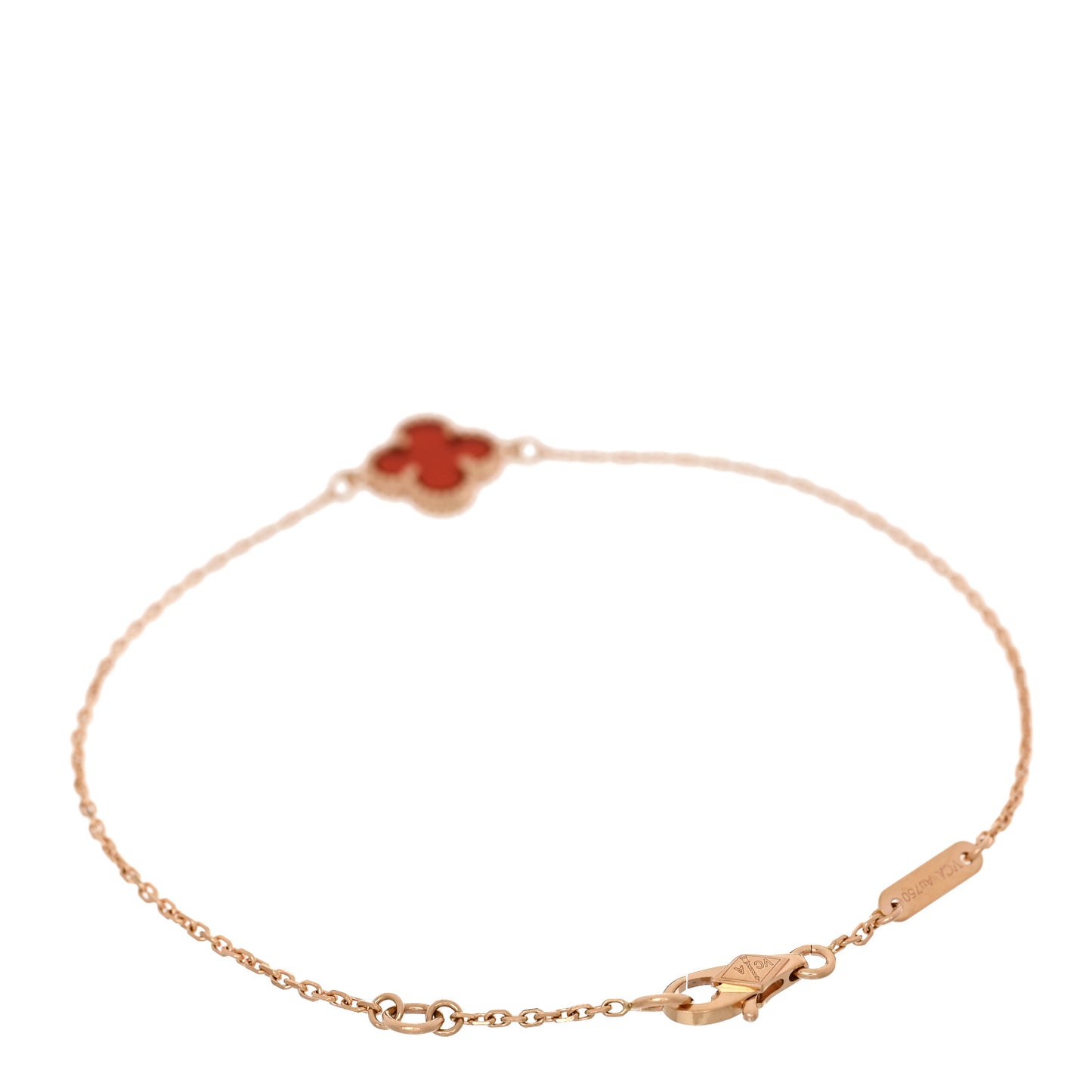 18K Rose Gold Carnelian Sweet Alhambra Bracelet