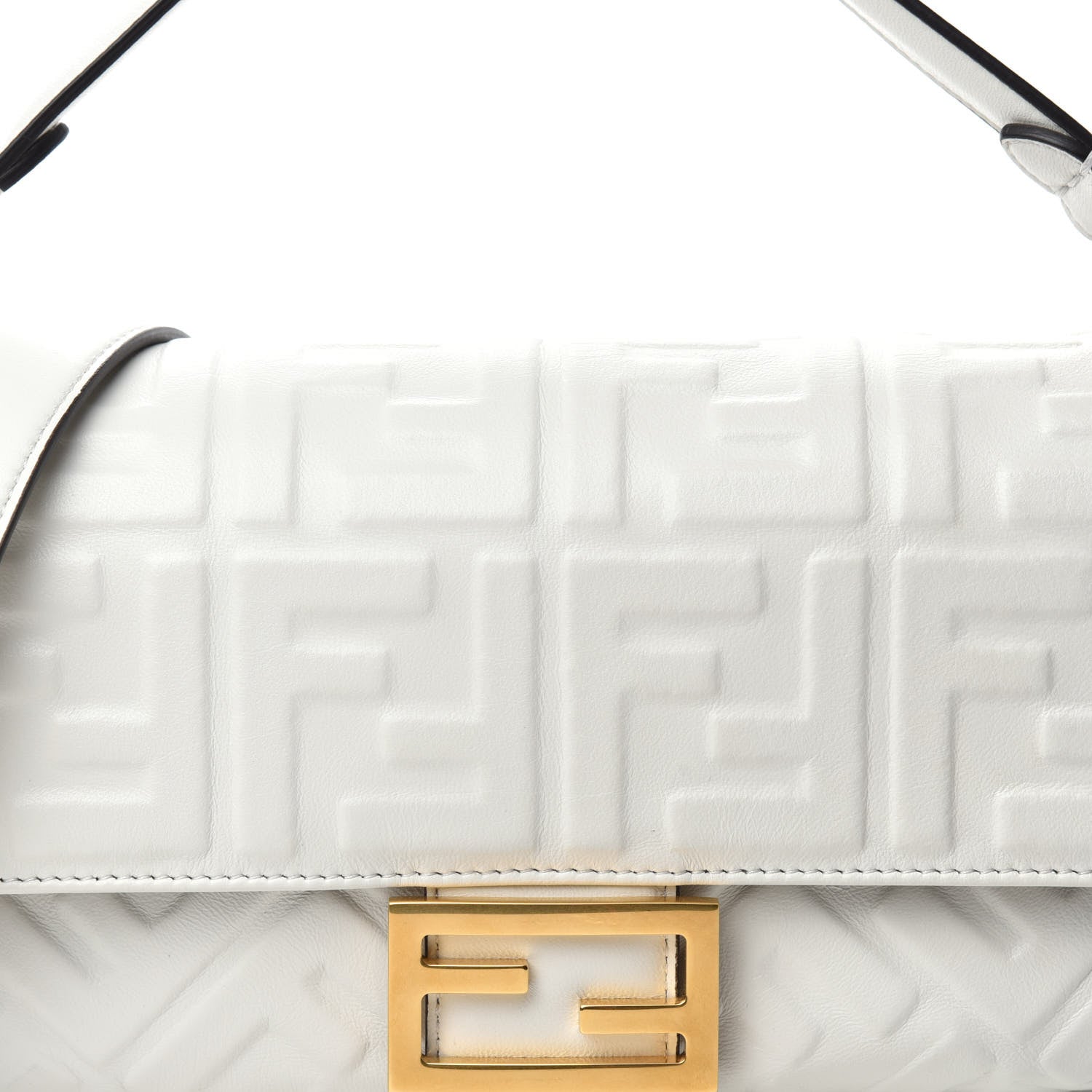 Fendi Nappa FF 1974 Embossed Baguette White 10 of 10