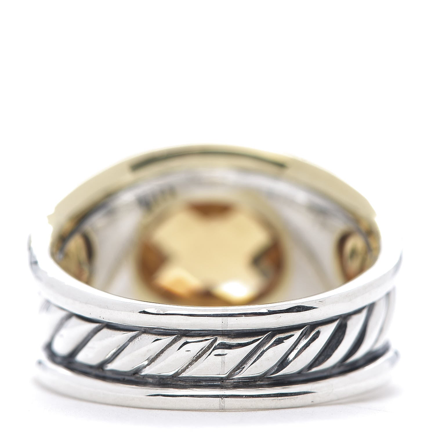 David Yurman Sterling Silver 18K Yellow Gold Citrine Oval Cable Ring 51 5.75 4 of 7