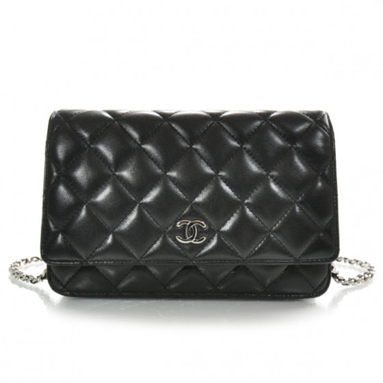 Chanel Lambskin Quilted Wallet On Chain Black 1 of 11