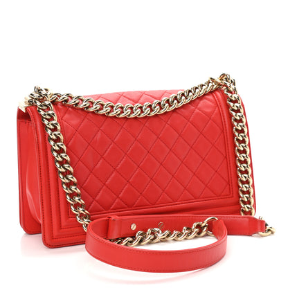 Chanel Lambskin Quilted Medium Boy Flap Red 3 of 13