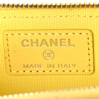 Chanel Calfskin Quilted CC Zip Card Holder Yellow 6 of 7