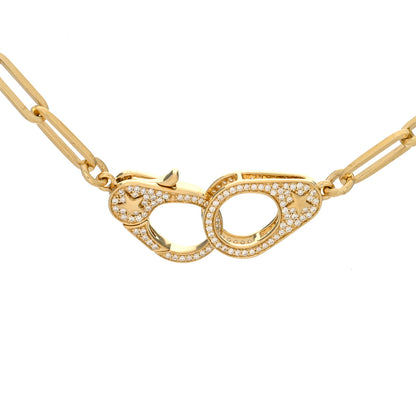 Foundrae 18K Yellow Gold Diamond Medium Clip Chain Sister Hook Necklace 3 of 4